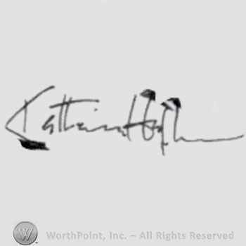 Signature: Katharine Hepburn.