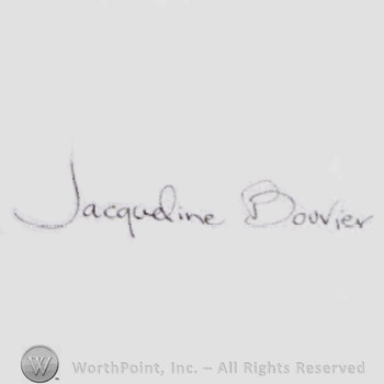 Signature: Jacqueline Bouvier Kennedy.