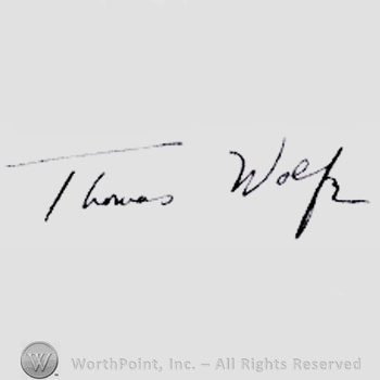 Signature: Thomas Wolfe.