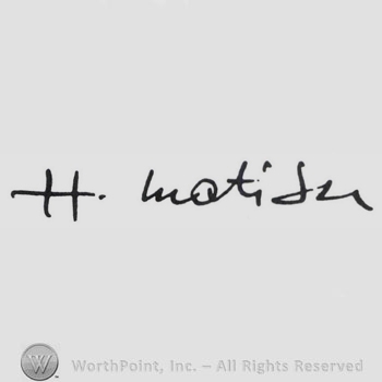 Signature: Henri Matisse.