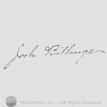 Signature: Josh Billings.