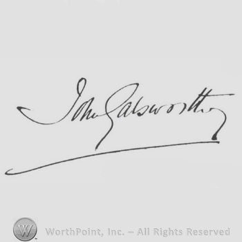 Signature: John Galsworthy.