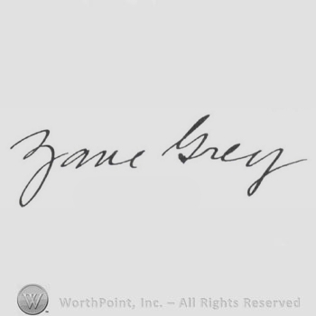 Signature: Zane Grey.