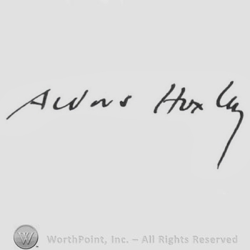Signature: Aldous Huxley.