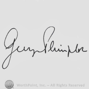 Signature: George Plimpton.