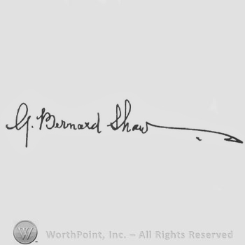Signature: George Bernard Shaw.
