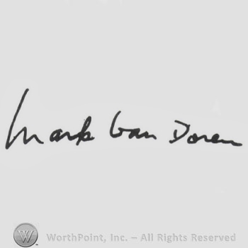 Signature: Mark Van Doren.