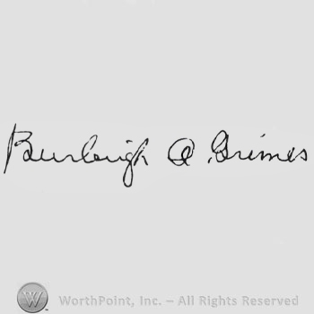 Signature: Burleigh A. Grimes.