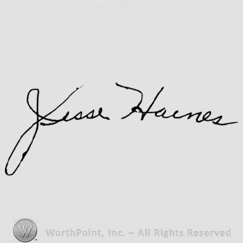 Signature: Jesse Haines.