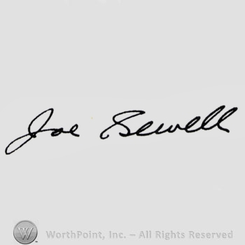Signature: Joe Sewell.