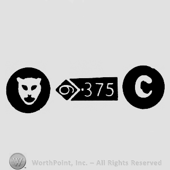 Leopard Head and Carat Mark 9-375 and date-letter c