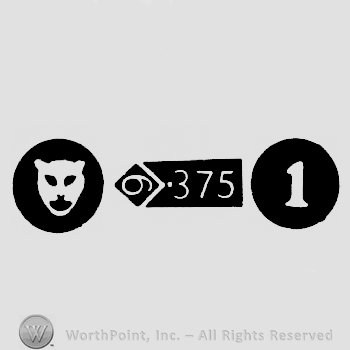 Leopard Head and Carat Mark 9-375 and date-letter l