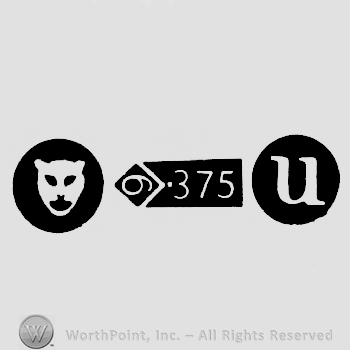 Leopard Head and Carat Mark 9-375 and date-letter u
