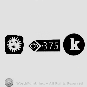 Import Mark Sun and Carat Mark 9-375 and date-letter k