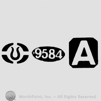 Import Mark and Britannia Standard Mark 9584 and date-letter A
