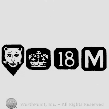 Leopard's Head and Carat Mark Crown +18 and date-letter M