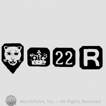 Leopard's Head and Carat Mark Crown +22 and date-letter R