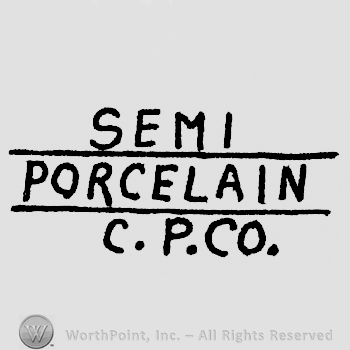 Semi written above a line above Porcelain written above a line, above C. P. Co written