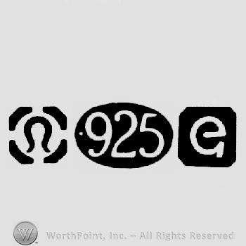Import Mark and Sterling Standard Mark 925 and date-letter e