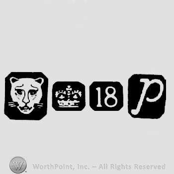 Leopard's Head and Carat Mark Crown +18 and date-letter p