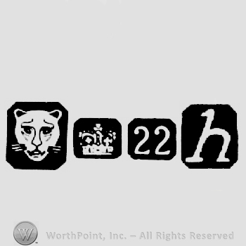 Leopard's Head and Carat Mark Crown +22 and date-letter h