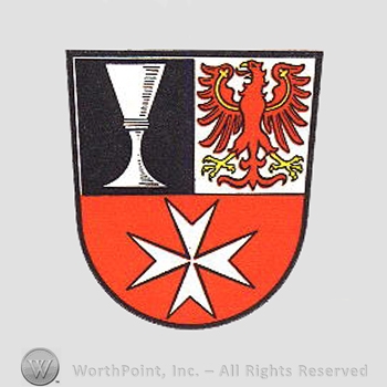 Heraldry: goblet, eagle, star, shield.