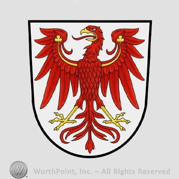 Heraldry: eagle and a shield.
