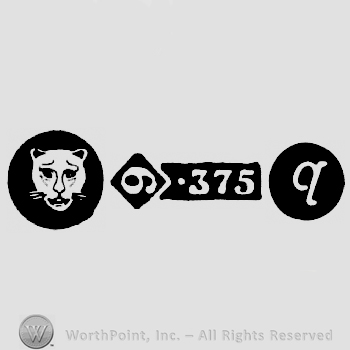 Leopard's Head and Carat Mark 9-375 and date-letter q