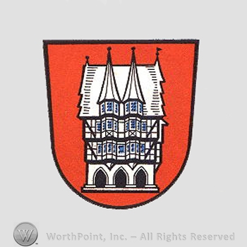 Heraldry: shield, castle.