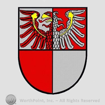 Heraldry: eagle and a shield.