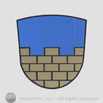Heraldry: shield and wall brics.