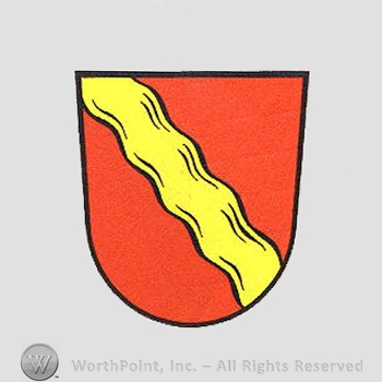 Heraldry: shield, waving line.