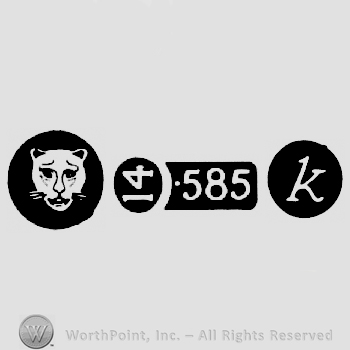 Leopard's Head and Carat Mark 14-585 and date-letter k