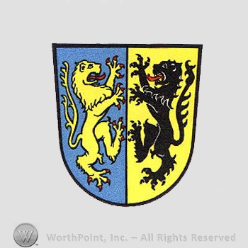 Heraldry: shield, lion, panther.