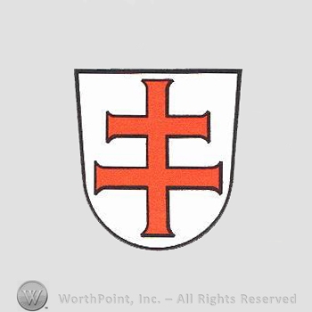 Heraldry: shield, cross.