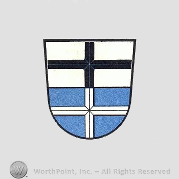 Heraldry: shield, two crosses.