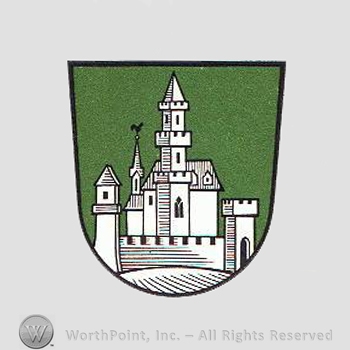 Heraldry: shield, castle.