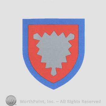 Heraldry: shield, leaf.