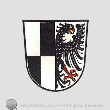 Heraldry: shield, eagle, quartered shield.