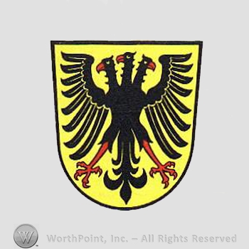 Heraldry: shield, three heads eagle.