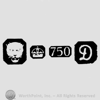 Leopard's Head and Carat Mark Crown +750 and date-letter D