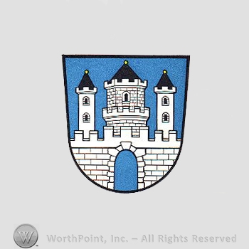 Heraldry: shield, castle.