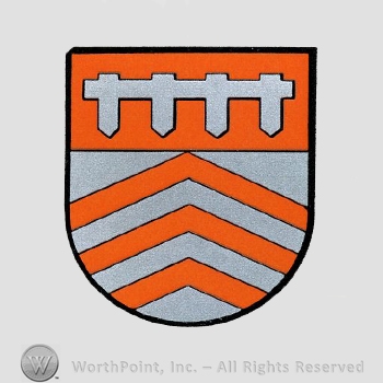 Heraldry: shield, fence, chevron.