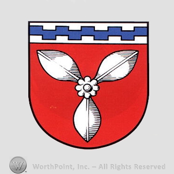 Heraldry: shield, propeller.