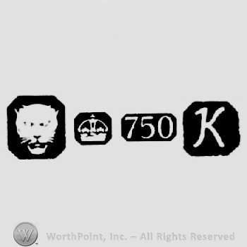 Leopard's Head and Carat Mark Crown +750 and date-letter K
