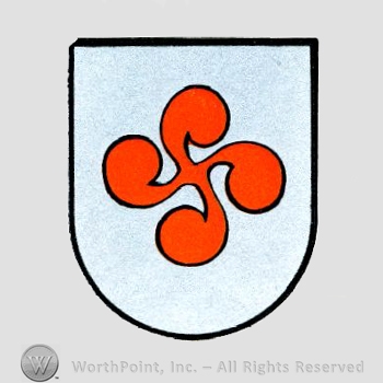 Heraldry: shield, cross.