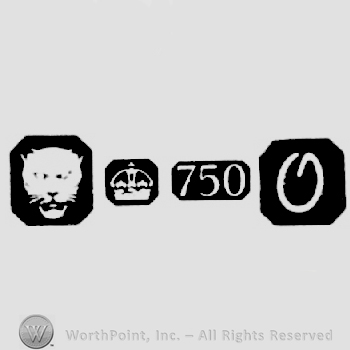 Leopard's Head and Carat Mark Crown +750 and date-letter O