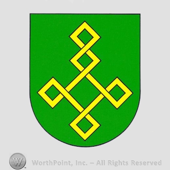 Heraldry: shield, intricate lines model.