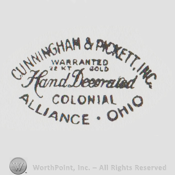 logo with "cunningham & pickett hand decorated alliance ohio"