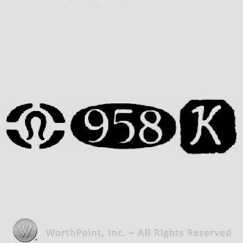 Import Mark and Britannia Standard Mark 958 and date-letter K